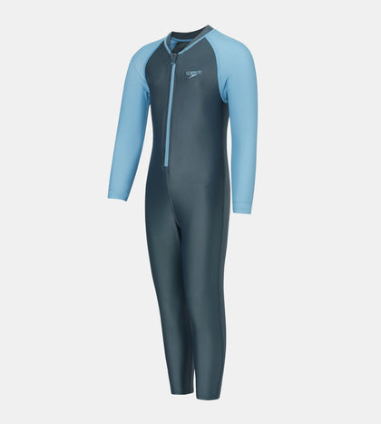Tots Unisex Endurabrite Colorblock All In One Suit For Boys and Girls - Grey Lead & Wavelength