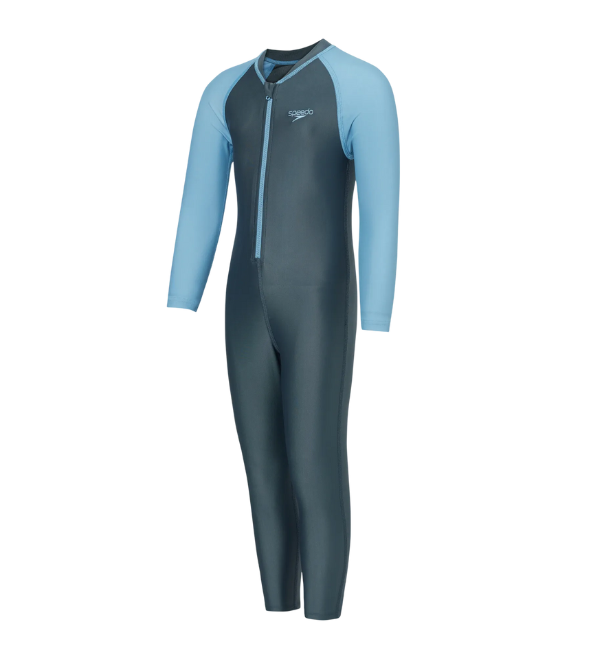 Tots Unisex Endurabrite Colorblock All In One Suit For Boys and Girls - Grey Lead & Wavelength