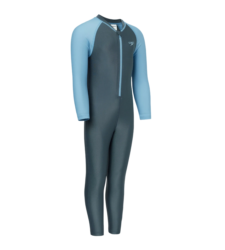 Tots Unisex Endurabrite Colorblock All In One Suit For Boys and Girls - Grey Lead & Wavelength