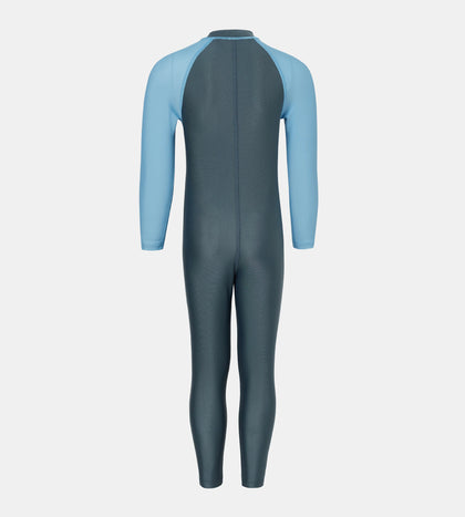Tots Unisex Endurabrite Colorblock All In One Suit For Boys and Girls - Grey Lead & Wavelength