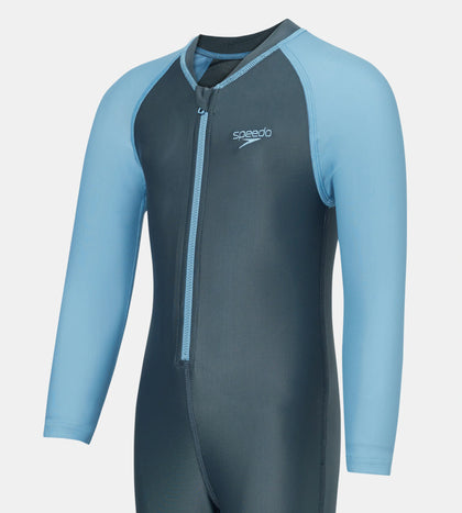 Tots Unisex Endurabrite Colorblock All In One Suit For Boys and Girls - Grey Lead & Wavelength
