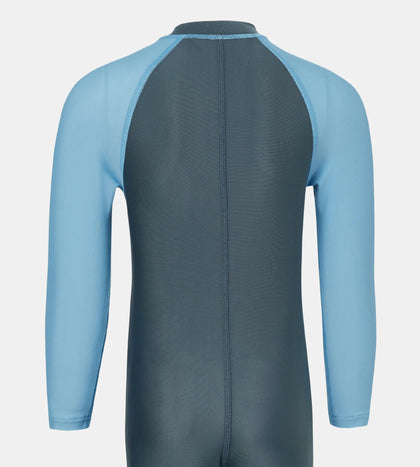 Tots Unisex Endurabrite Colorblock All In One Suit For Boys and Girls - Grey Lead & Wavelength