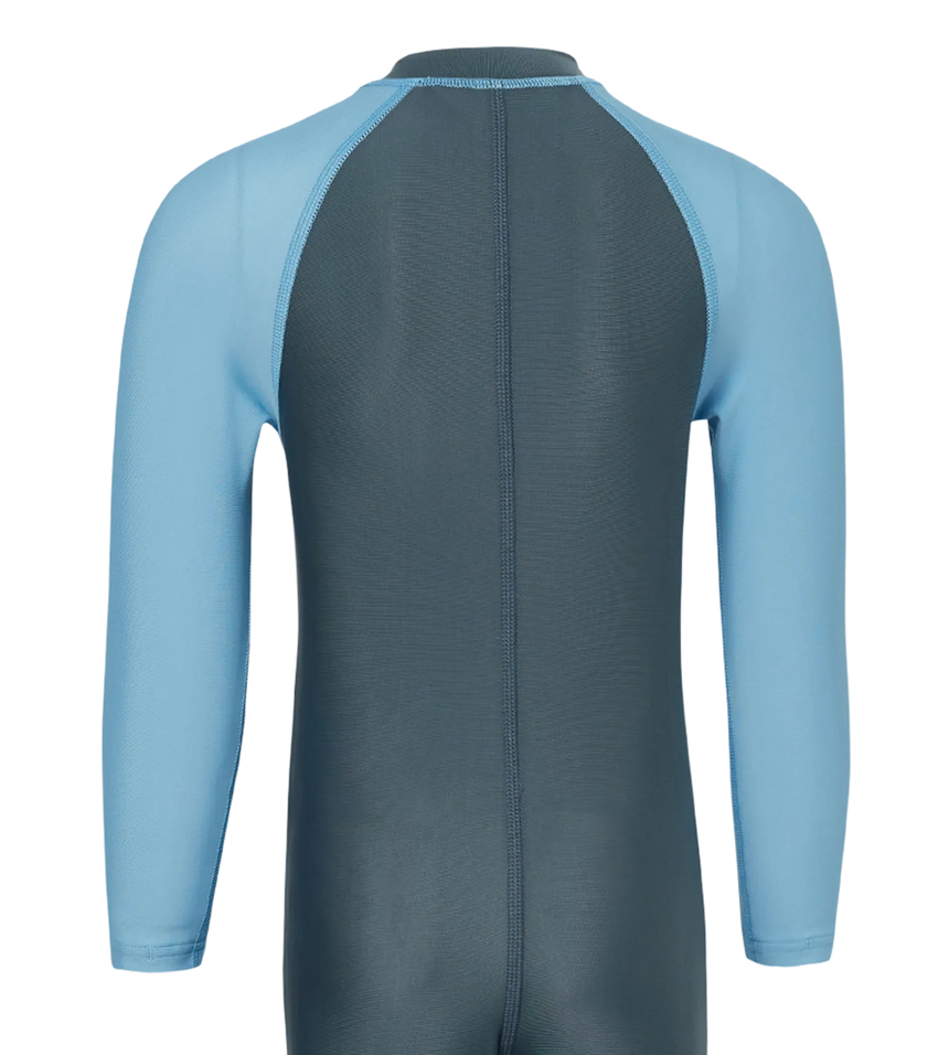 Tots Unisex Endurabrite Colorblock All In One Suit For Boys and Girls - Grey Lead & Wavelength