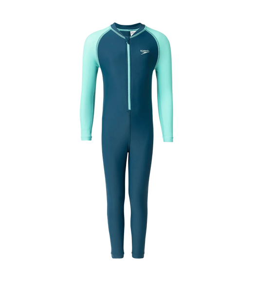 Boy's Enduraflex Color Block All In One Suit - Dark Teal & Arctic Glass