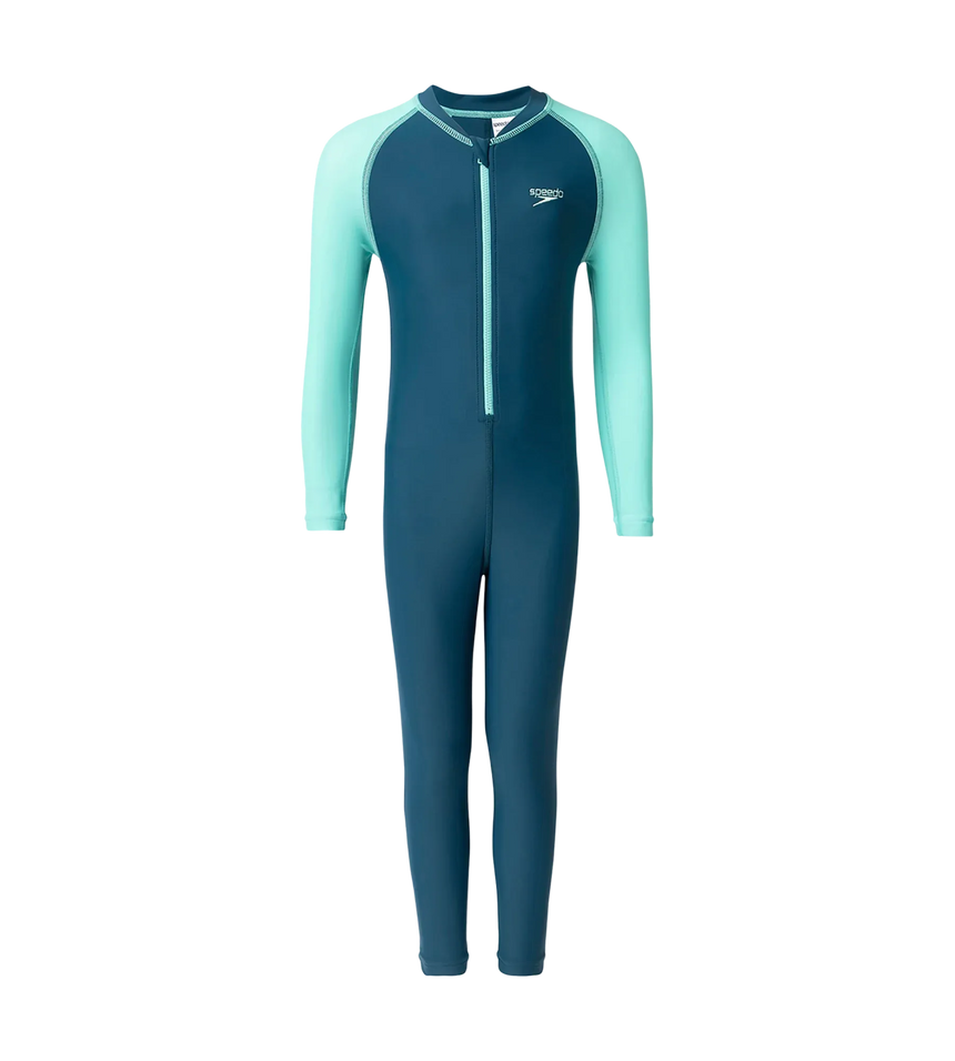 Boy's Enduraflex Color Block All In One Suit - Dark Teal & Arctic Glass