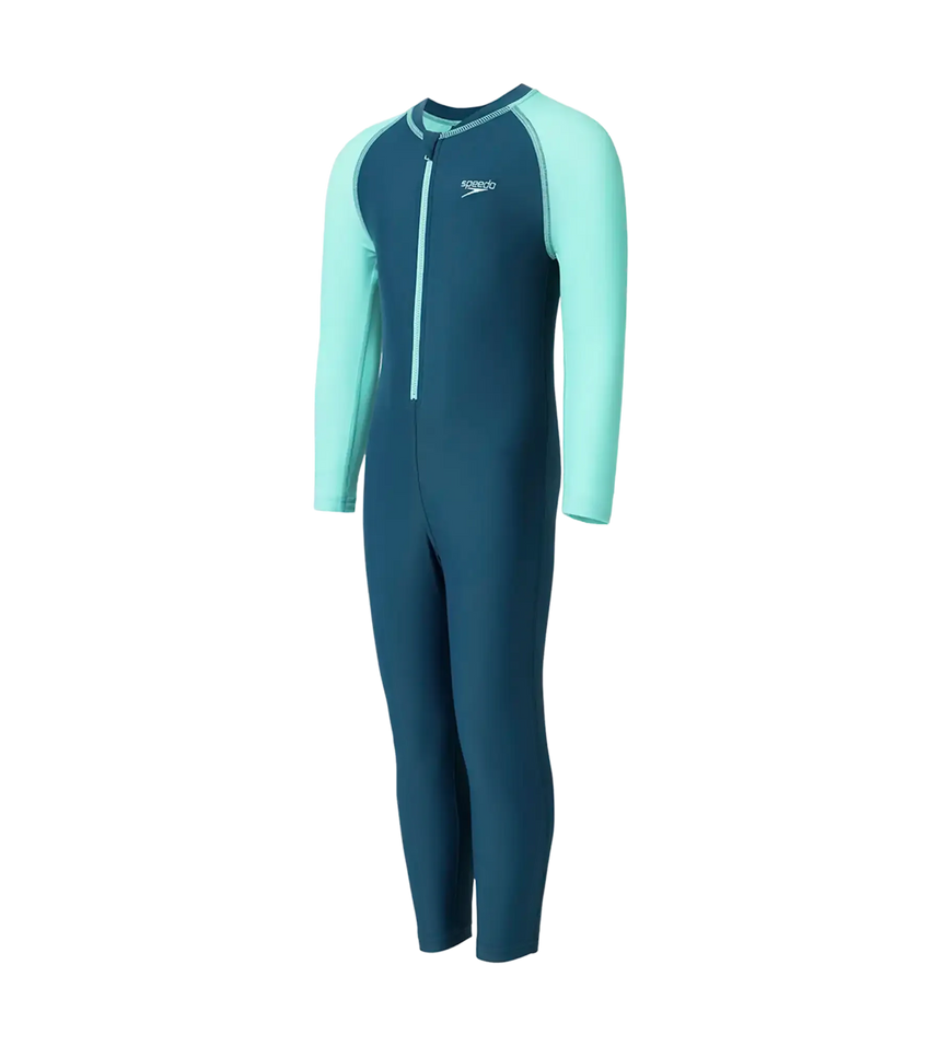 Boy's Enduraflex Color Block All In One Suit - Dark Teal & Arctic Glass