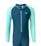 Boy's Enduraflex Color Block All In One Suit - Dark Teal & Arctic Glass