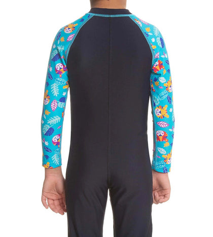 Boys Endurance 10 Colour Block All In One Suit For Tots - True Navy & Beautiful Blue