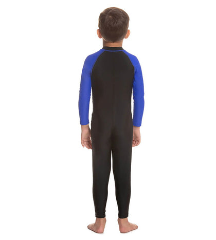 Boys Endurance 10 All In One Suit - Black & Beautiful Blue