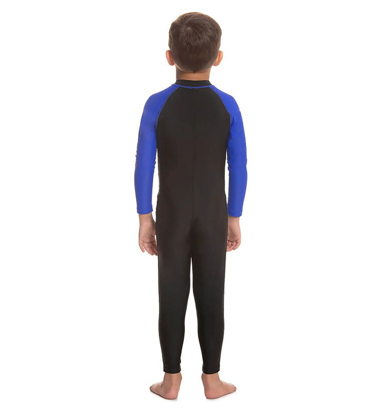 Boys Endurance 10 All In One Suit - Black & Beautiful Blue