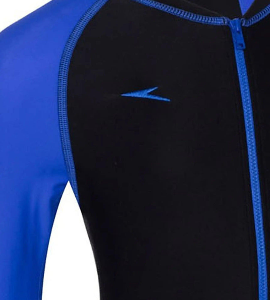 Tots Endurance 10 Color Block All In One Suit Swimwear - Black & Amparo Blue