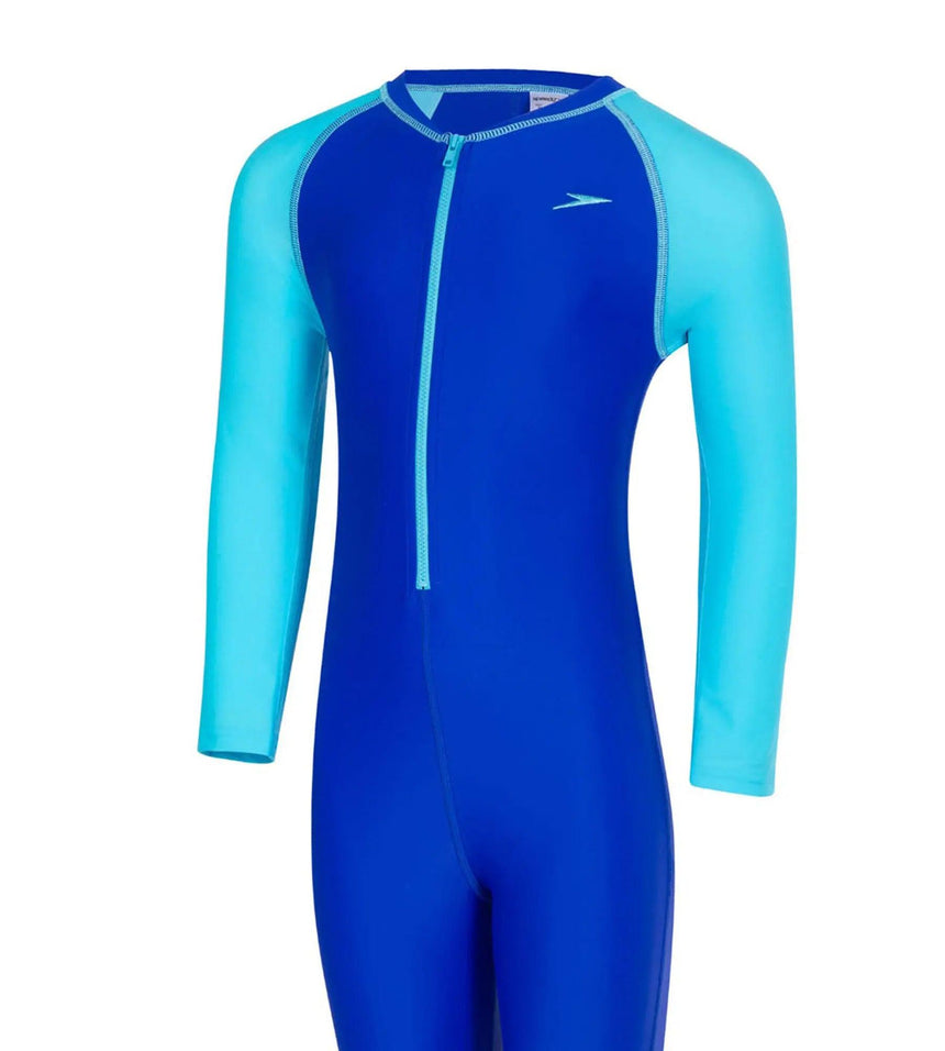 Tots Endurance 10 Color Block All In One Suit Swimwear - Chroma Blue & Aqua Splash