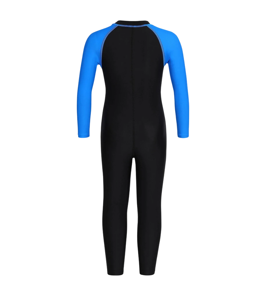 Tots Endurance 10 All In One Suit For Boys and Girls - Black & Bondi Blue