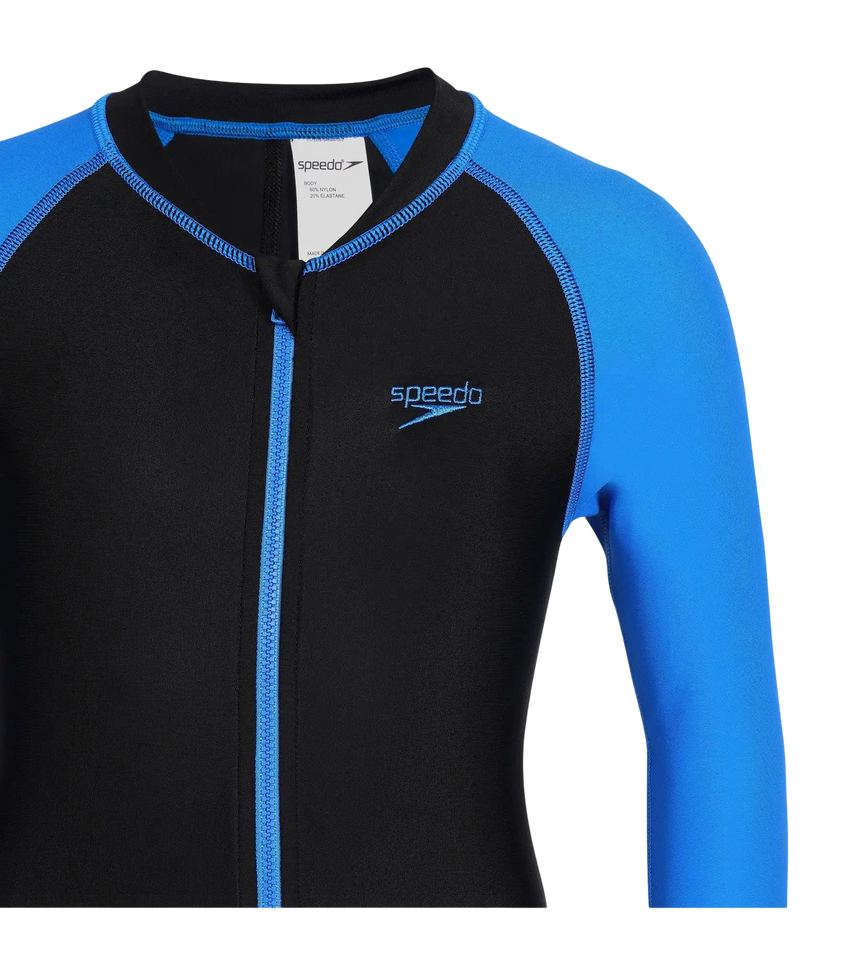 Tots Endurance 10 All In One Suit For Boys and Girls - Black & Bondi Blue