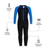 Boy's Endurance 10 All In One Suit - Black & Bondi Blue