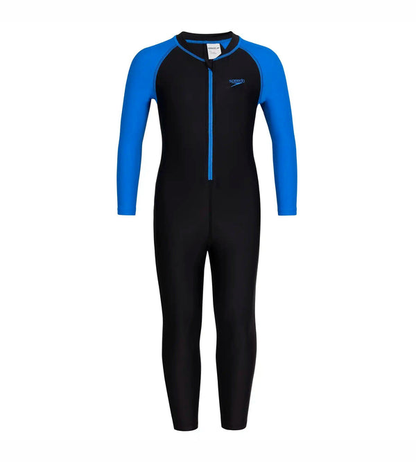 Boy's Endurance All in one suit   - Black  &  Bondi Blue_1