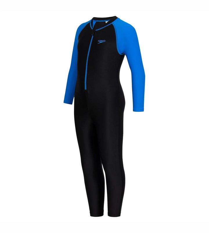 Boy's Endurance All in one suit   - Black  &  Bondi Blue_2