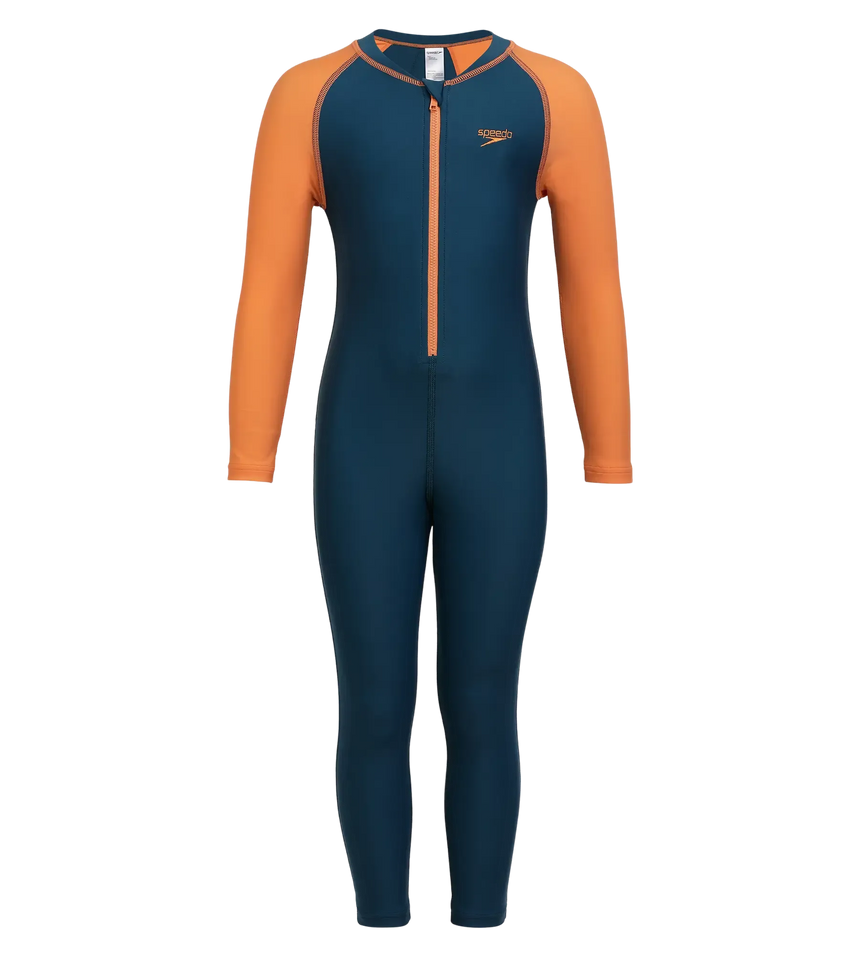 Boy's Recycled Endurance 10 All In One Suit - Dark Teal & Sweet Apricot