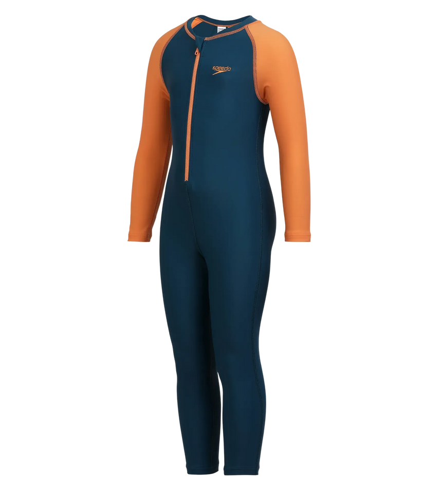 Boy's Recycled Endurance 10 All In One Suit - Dark Teal & Sweet Apricot