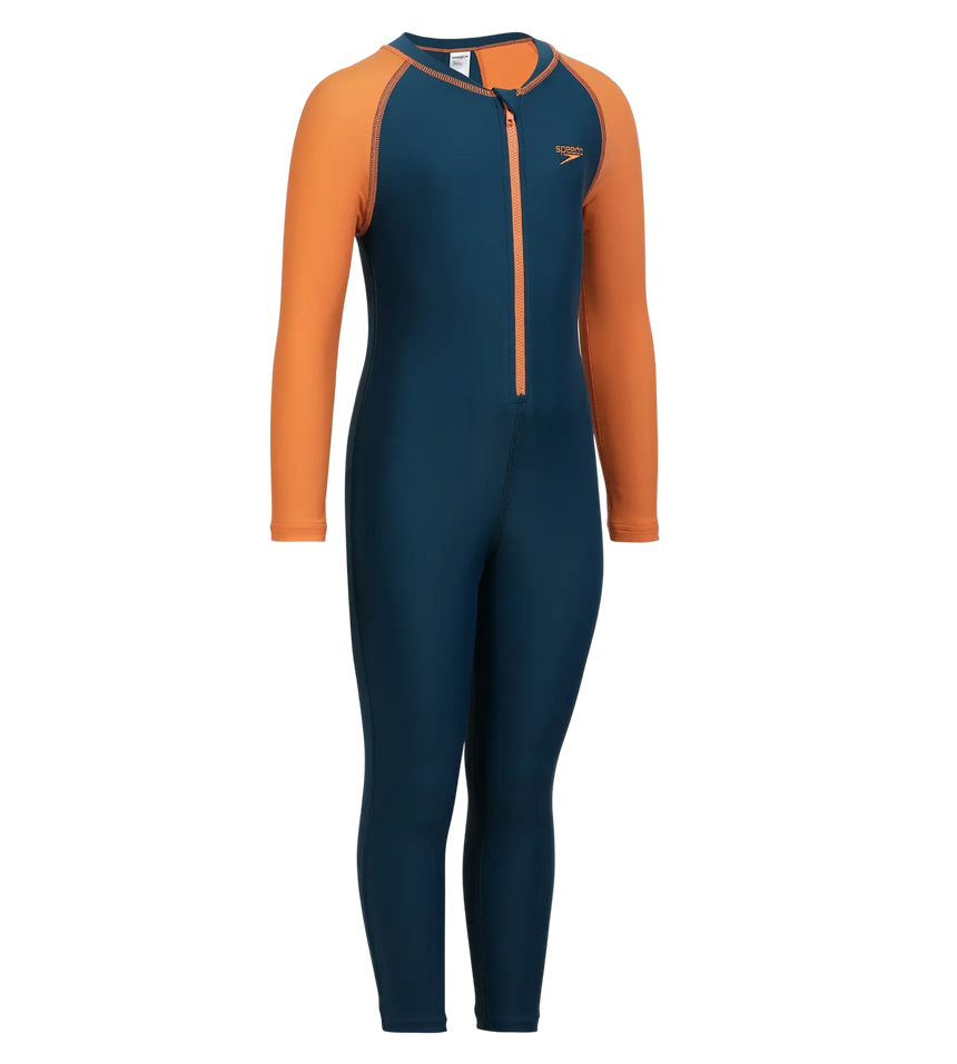 Boy's Recycled Endurance 10 All In One Suit - Dark Teal & Sweet Apricot