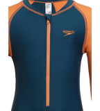 Boy's Recycled Endurance 10 All In One Suit - Dark Teal & Sweet Apricot
