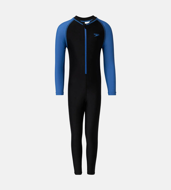 Boy's Endurance10 Color Block All In One Suit - Black & Turkish Sea