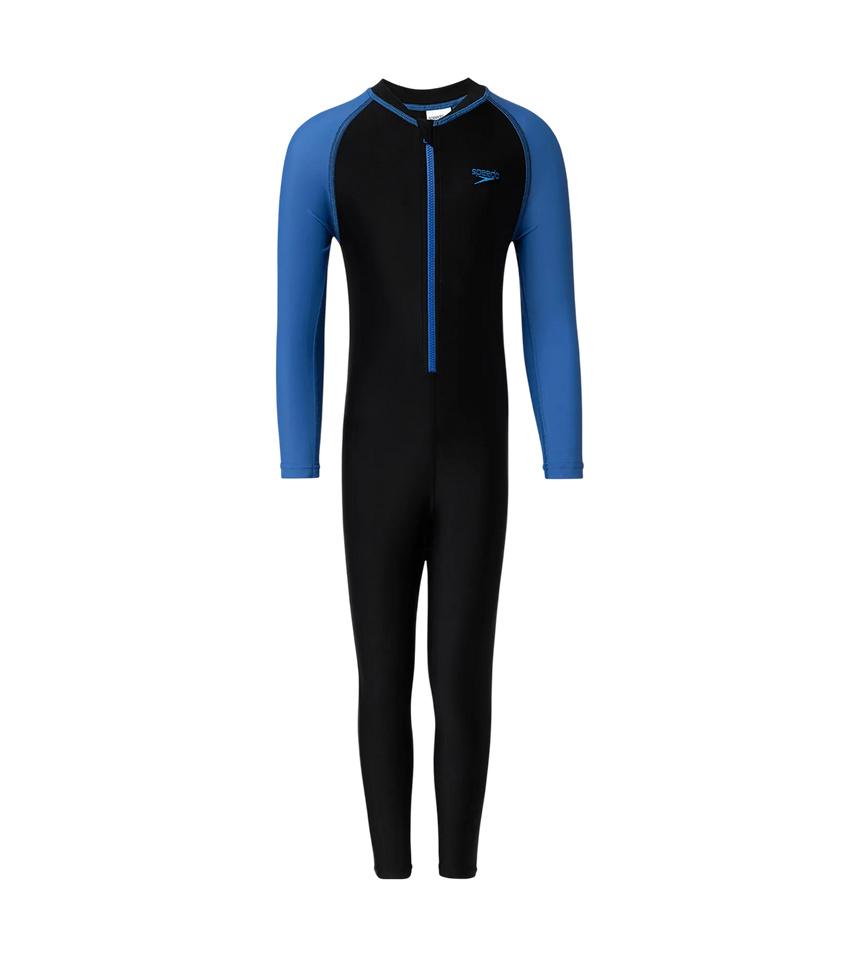 Boy's Endurance10 Color Block All In One Suit - Black & Turkish Sea