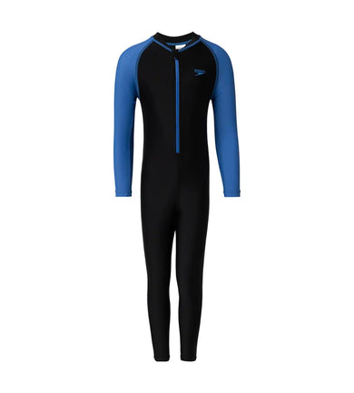 Boy's Endurance10 Color Block All In One Suit - Black & Turkish Sea