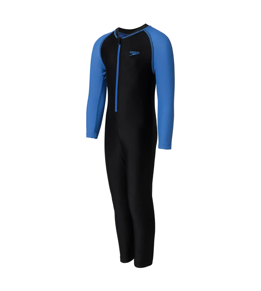 Boy's Endurance10 Color Block All In One Suit - Black & Turkish Sea