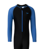 Boy's Endurance10 Color Block All In One Suit - Black & Turkish Sea