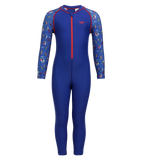 Boy's Recycled Endurance 10 Printed All In One Suit - True Cobalt & Picton Blue