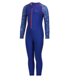 Boy's Recycled Endurance 10 Printed All In One Suit - True Cobalt & Picton Blue