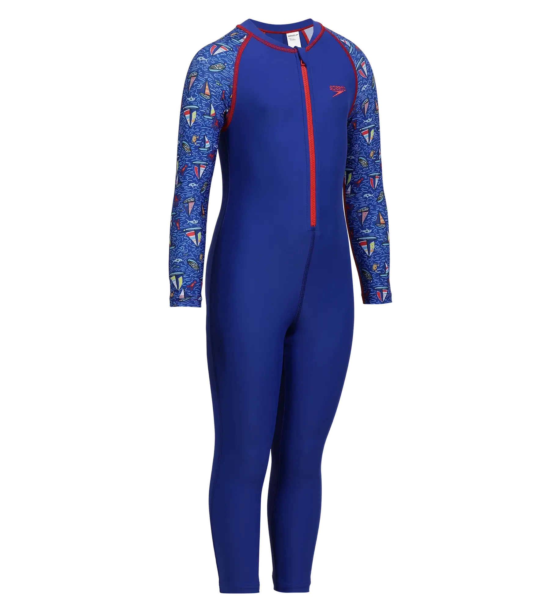 Buy Speedo Color Block All Over Printed All In One Suit True-Cobalt ...