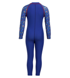 Boy's Recycled Endurance 10 Printed All In One Suit - True Cobalt & Picton Blue