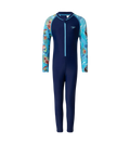 Tot's Endurance10 Sleeve Print All In One Suit For Boys and Girls - Harmony, Picton Blue & Bright White