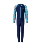 Tot's Endurance10 Sleeve Print All In One Suit For Boys and Girls - Harmony, Picton Blue & Bright White