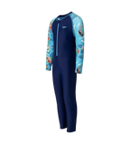 Tot's Endurance10 Sleeve Print All In One Suit For Boys and Girls - Harmony, Picton Blue & Bright White