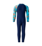 Tot's Endurance10 Sleeve Print All In One Suit For Boys and Girls - Harmony, Picton Blue & Bright White