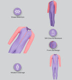 Tots Unisex Endurabrite Colorblock All In One Suit For Boys and Girls - Purple Mist & Pink Lemonade