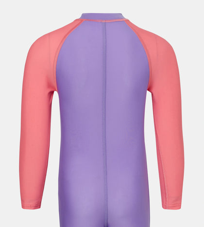 Tots Unisex Endurabrite Colorblock All In One Suit For Boys and Girls - Purple Mist & Pink Lemonade