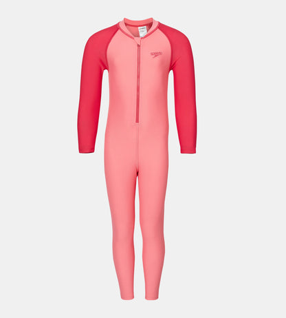 Tots Unisex Endurabrite Colorblock All In One Suit For Boys and Girls - Pink Lemonade & Ruby