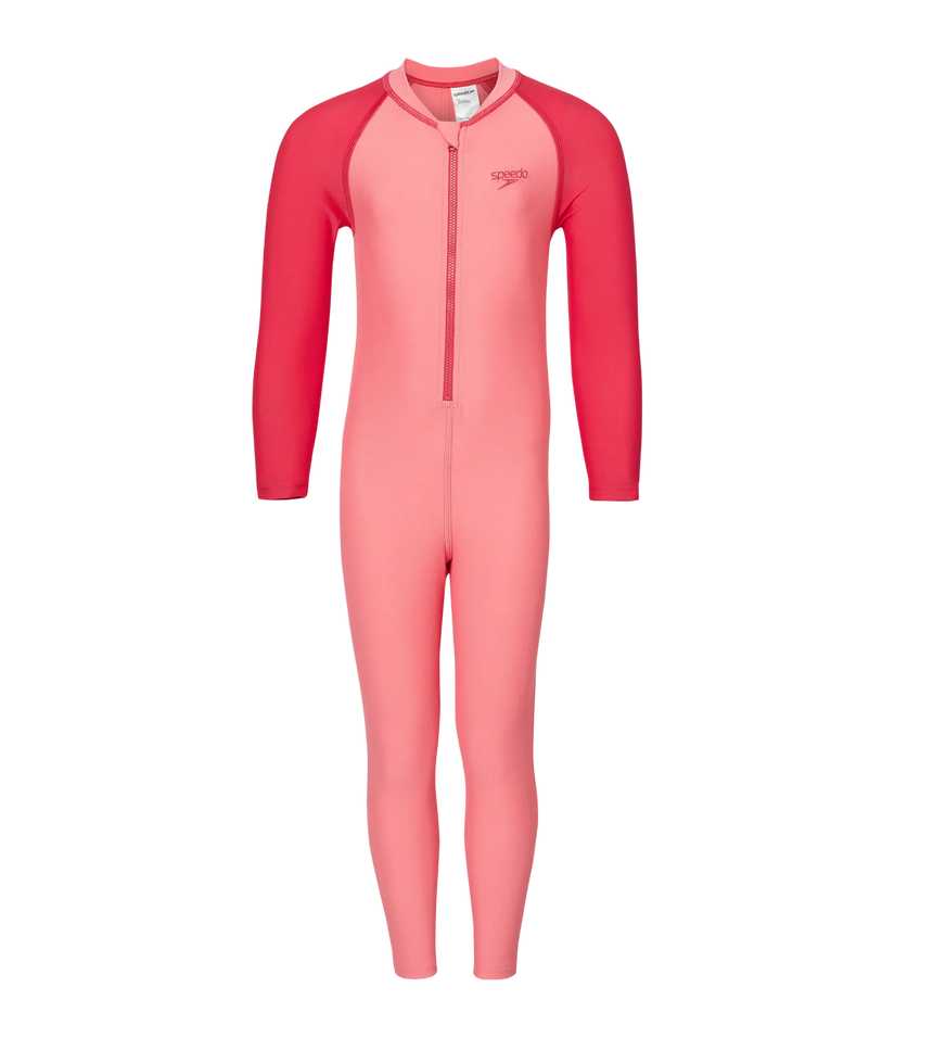Tots Unisex Endurabrite Colorblock All In One Suit For Boys and Girls - Pink Lemonade & Ruby