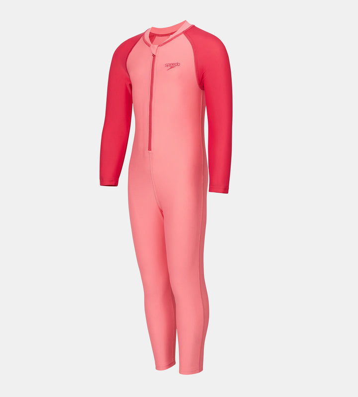 Tots Unisex Endurabrite Colorblock All In One Suit For Boys and Girls - Pink Lemonade & Ruby