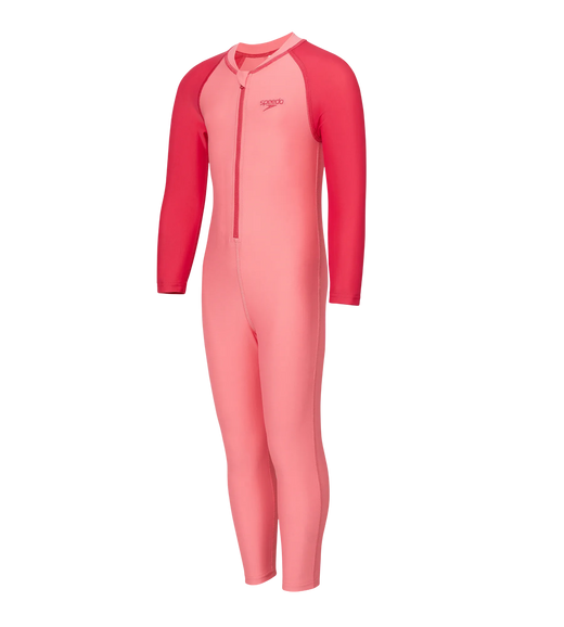 Tots Unisex Endurabrite Colorblock All In One Suit For Boys and Girls - Pink Lemonade & Ruby