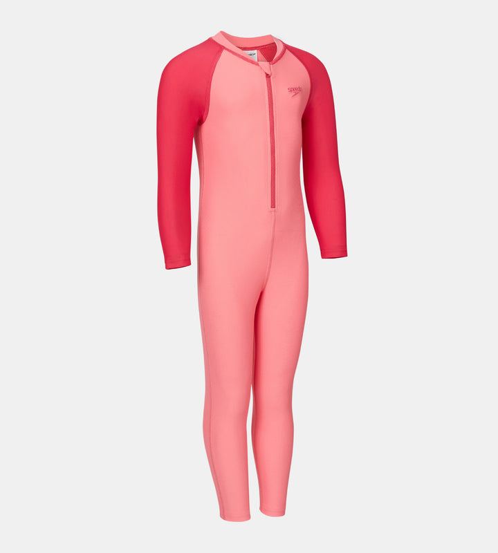 Tots Unisex Endurabrite Colorblock All In One Suit For Boys and Girls - Pink Lemonade & Ruby