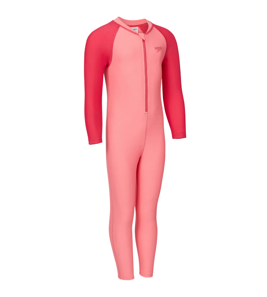 Tots Unisex Endurabrite Colorblock All In One Suit For Boys and Girls - Pink Lemonade & Ruby