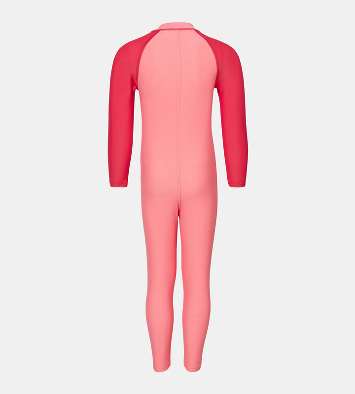 Tots Unisex Endurabrite Colorblock All In One Suit For Boys and Girls - Pink Lemonade & Ruby