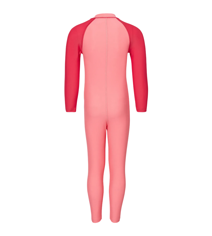Tots Unisex Endurabrite Colorblock All In One Suit For Boys and Girls - Pink Lemonade & Ruby