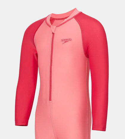 Tots Unisex Endurabrite Colorblock All In One Suit For Boys and Girls - Pink Lemonade & Ruby