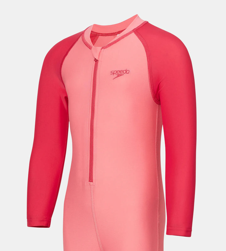 Tots Unisex Endurabrite Colorblock All In One Suit For Boys and Girls - Pink Lemonade & Ruby